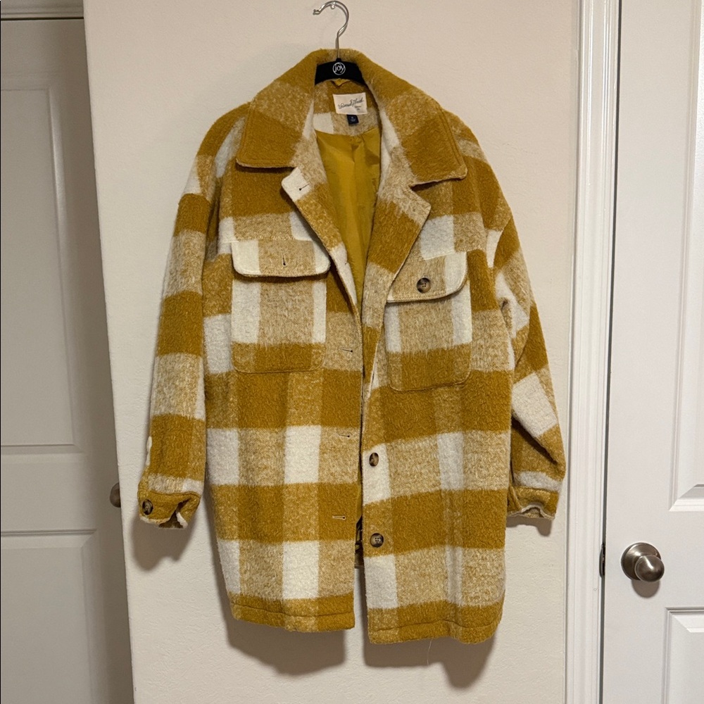Universal Thread Mustard and Cream Plaid Jacket